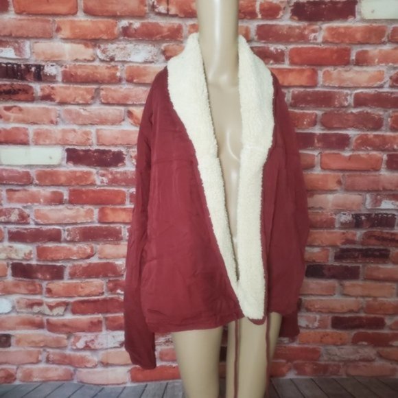 Free People Mix It Up Reversible Sherpa Jacket Large NWT - Picture 4 of 6